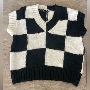 ZARA Checkered Wool Vest - never been worn